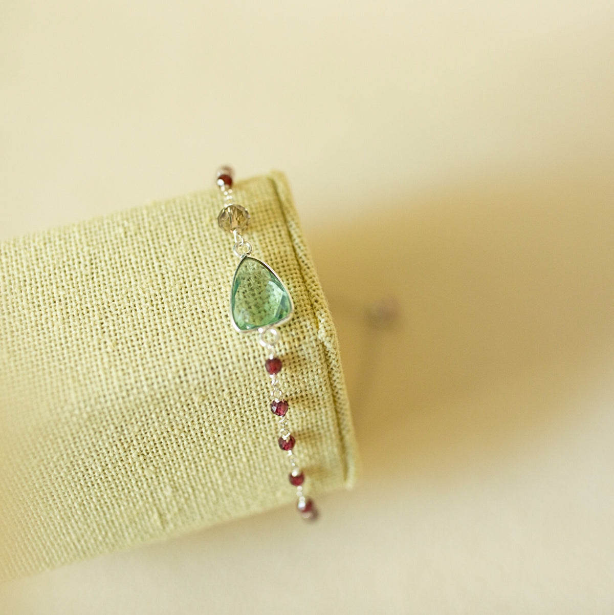 Green Amethyst Silver Isla Bracelet