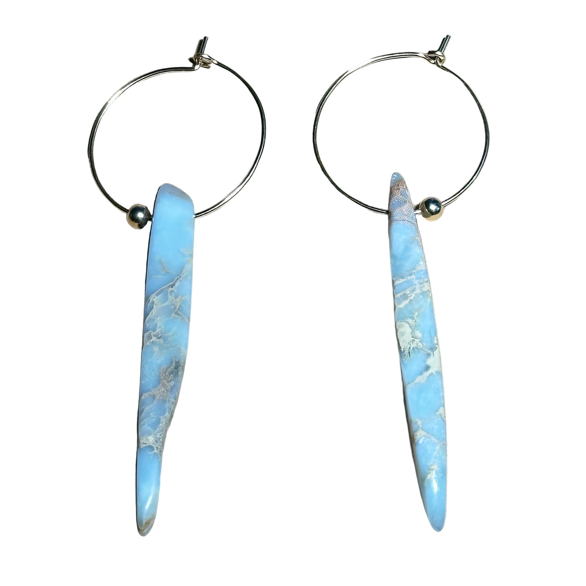 African Opal Spear Bertoni Earrings - 14k Gold Filled Sterling Silver