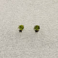 Sterling Silver Round Peridot Post Earrings Size 2