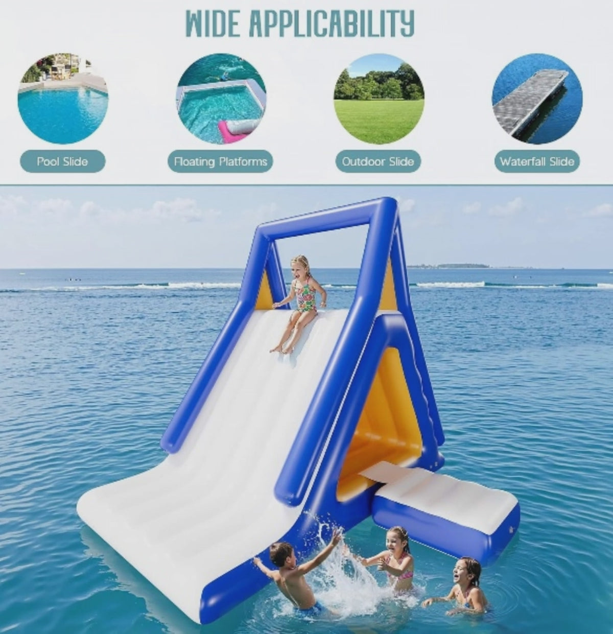 Large 15FT Commercial Inflatable Water Slide With Climbing Handle (SAK98314)